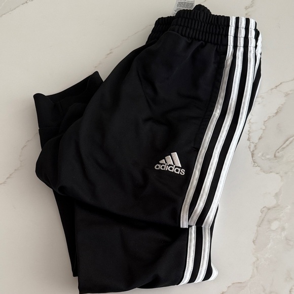 Adidas Kids Black Joggers with White Stripes - Picture 1 of 1